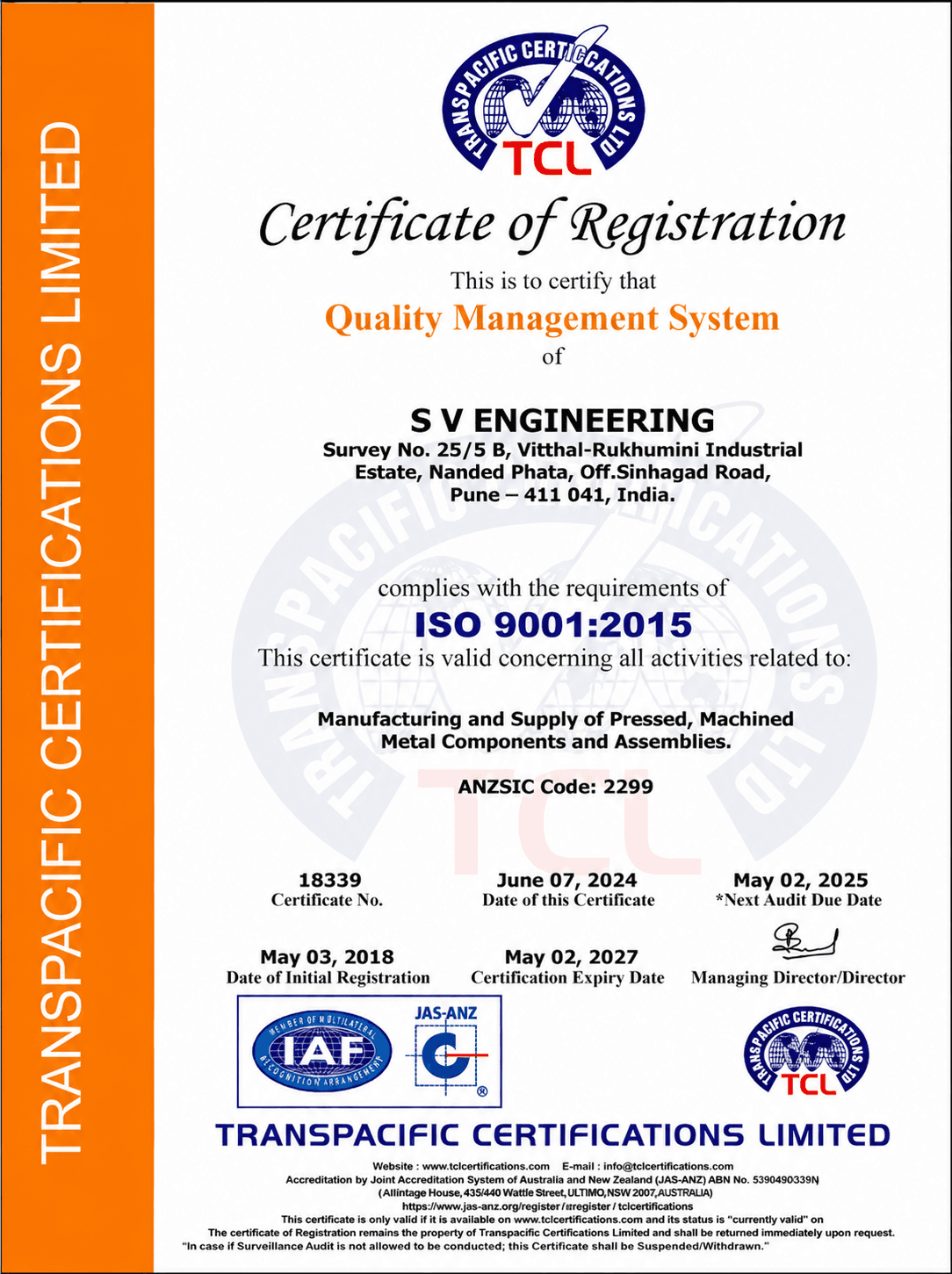 ISO 9001:2015 Certificate